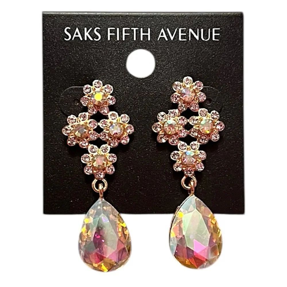 💎2/$30💎 Saks Fifth Avenue Aurora Teardrop Crystal Drop Earrings
